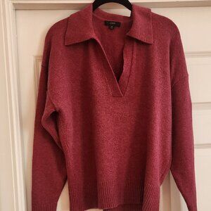 J Crew Burgandy/Plum Polo Sweater, Medium Label -Large Fit?